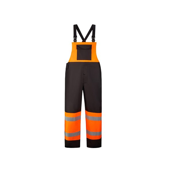 2W International Premium High Viz Bib Overall, Large, Orange/Black HBO78-E L